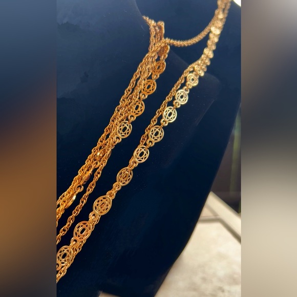 MONET © Gold-tone Triple Rope Chain 52"L Necklace ࿎࿎࿎ - Picture 6 of 7